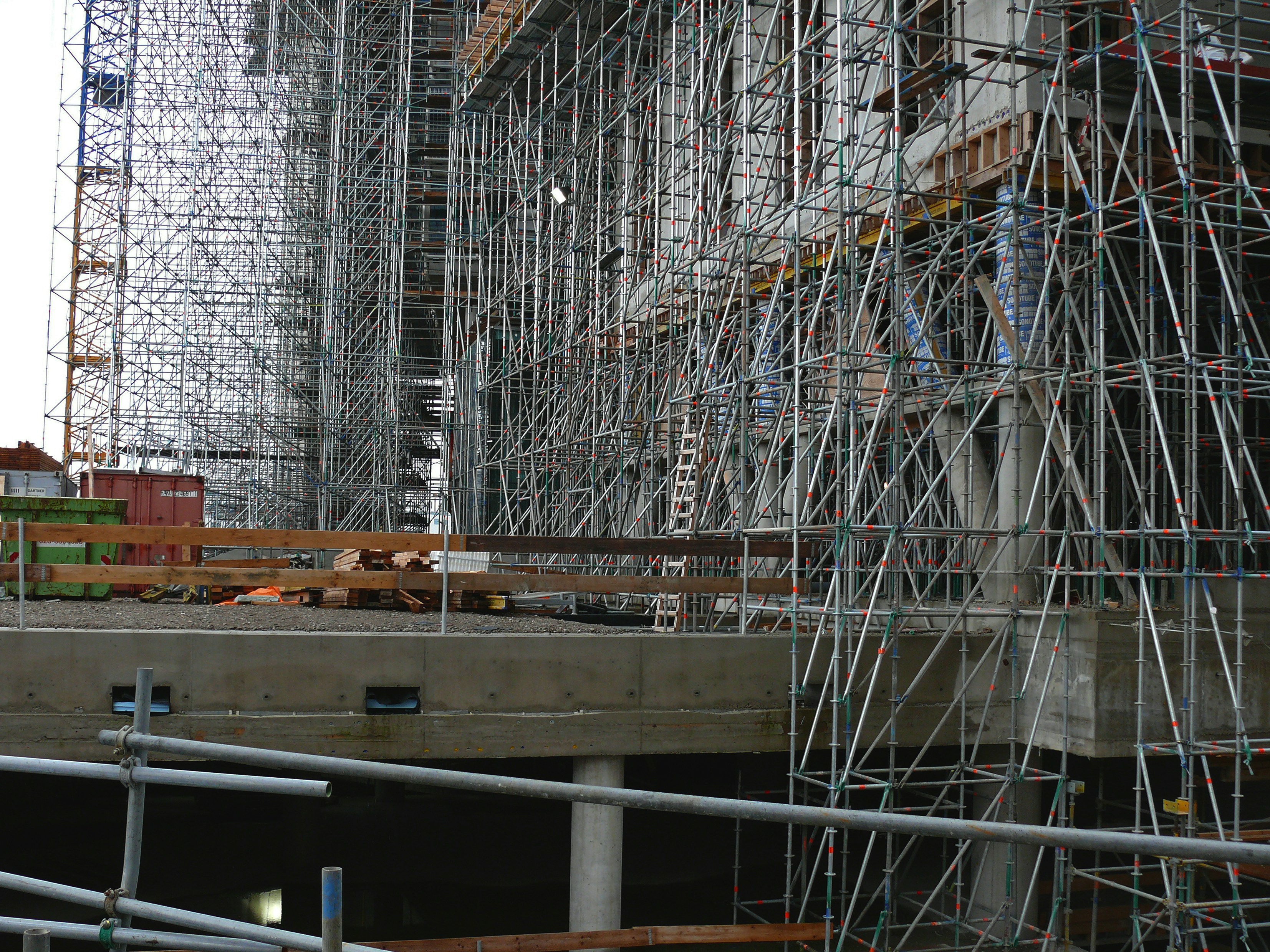 Scaffolding around a building